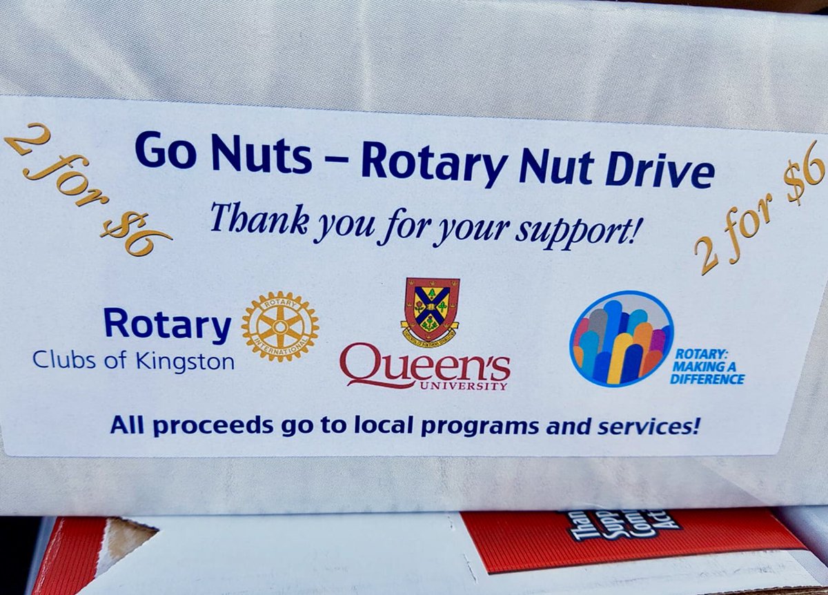 RCKingston_ON's tweet photo. welcome back @QueensPrincipal! pls join us at our wkly Thur lunches & our #RotaryNutDrive with @QueensEngineer Sep3! #GoNuts #chagheill ππβ€οΈ https://t.co/Kg5Xih9D7k