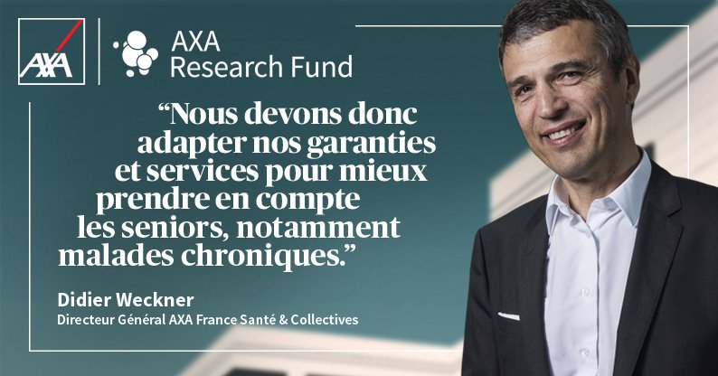AXAResearchFund's tweet photo. Comment une compagnie d'assurance telle que @AXA fait face à la "chronicisation" des maladies liées au vieillissement ? Réponse avec @DidierWeckner dans le guide @AXAResearchFund «Vivre longtemps en bonne santé». Découvrir le guide ici 👉 https://t.co/GBe7Mh3ruw https://t.co/6fr9mJypCf
