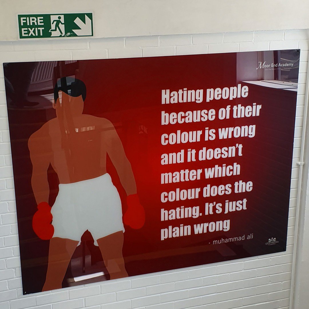 dockstreetsigns's tweet photo. Great positive messages for the students at Moor End Academy. Reverse printed on 3mm Acrylic. #printsnotdead #acrylic #signage #leeds #schoolsign https://t.co/lsOGasTscA