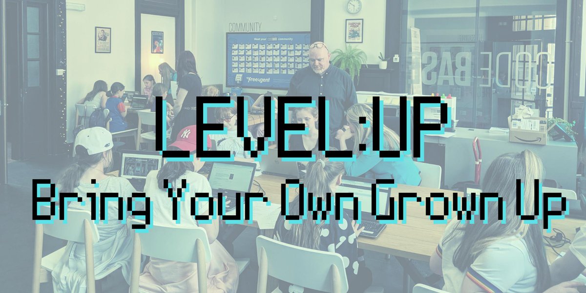 CodeBaseStirl's tweet photo. We're piloting a new digital skills program called Level Up! 🤖 Our first session "Bring Your Own Grown Up" is this Thursday & a great opportunity for adults & children to learn more about coding as they work together to code their own project! More info👇https://t.co/KmlihCKrCO https://t.co/0hYyckSktz
