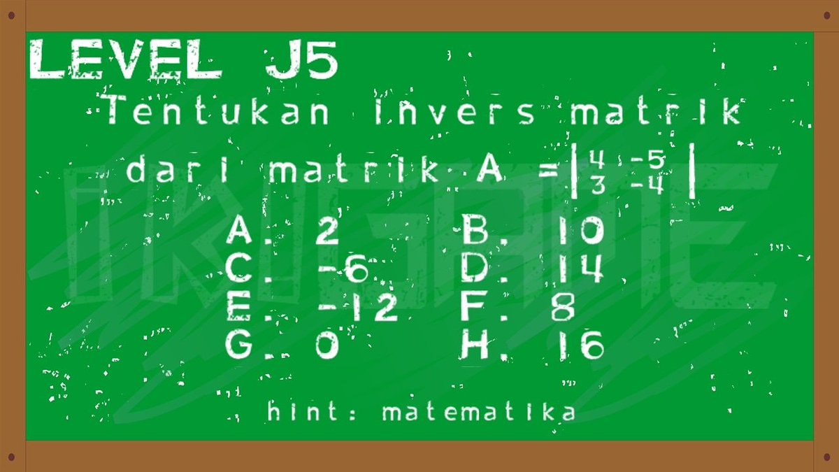 UnkstdID's tweet photo. LEVEL J5
Mainkan disini: https://t.co/pSHDBTVnb9
#ikigame #android #indonesia #indiedev #indie #indiegame #desain #gamedesign #gamedev #riddle #tekateki #unkstd #pixelart #art #design #levelj5 #level #j5 #hint #matematika #matrik #invers #math #angka #matriks https://t.co/mFHcXzrx1N