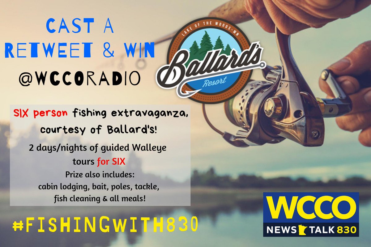 This is no fish tale! 

Retweet this tweet and you're entered to win a 2 day/night guided Walleye Fishing Tour for six - courtesy of Ballard's. #FishingWith830

Follow @WCCORadio for more contests all summer long! 

Rules: wccoradio.radio.com/contest/ballar…