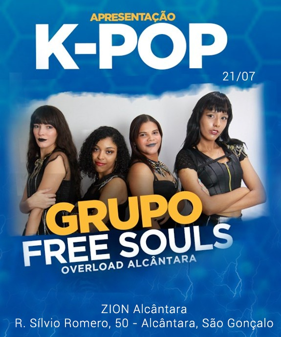 equipeace's tweet photo. Tá confirmado, galera! Vai ter K-POP no #Overload sim! ⚡ O grupo Free Souls está com presença confirmadíssima na ZION unidade de Alcântara. https://t.co/l2PueYMkPq