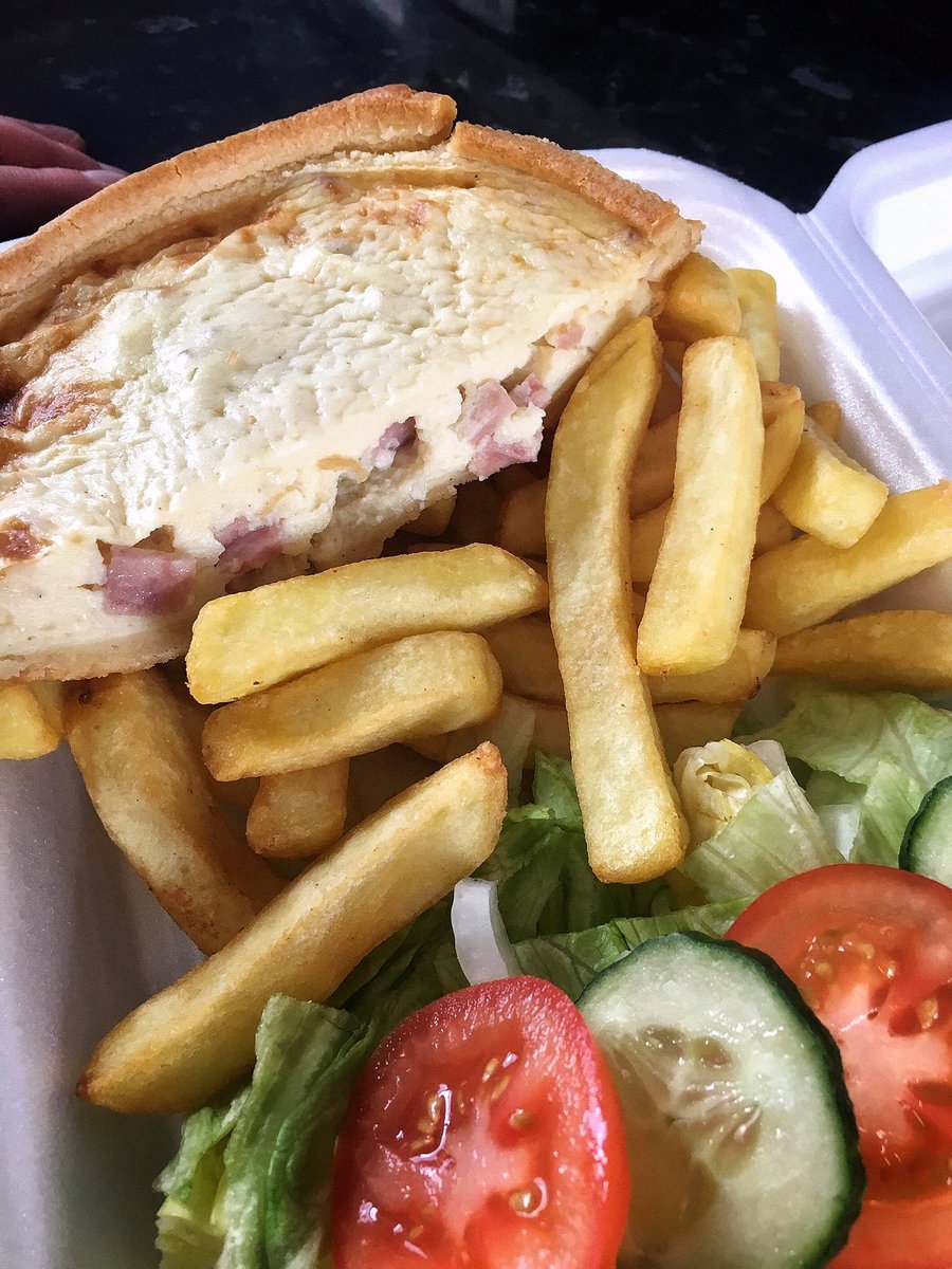 SnapBoxCafe's tweet image. Our Snap Box Cafe Monday daily special is Quiche (two available toppings), Chips and Salad, including a cup of tea or coffee☕️🥗