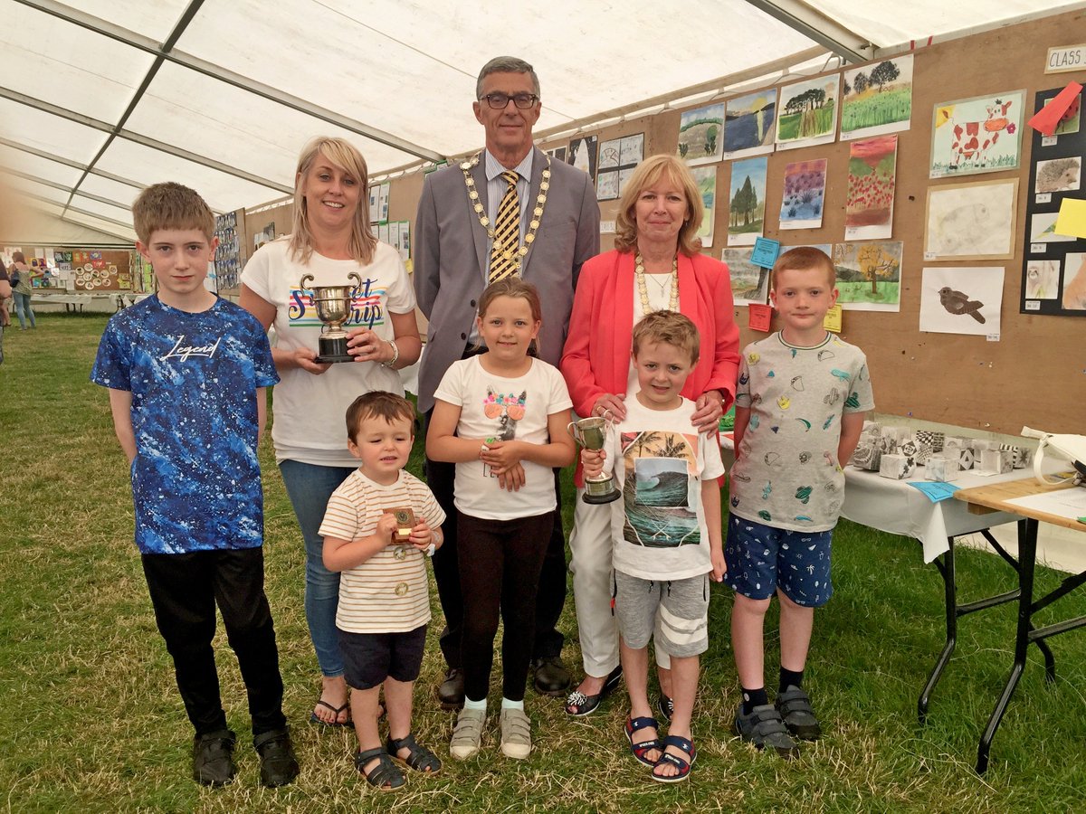 Mayor &amp; Mayoress of Longridge with some of the prize winners at Longridge &amp; Goosnargh Show 2019
