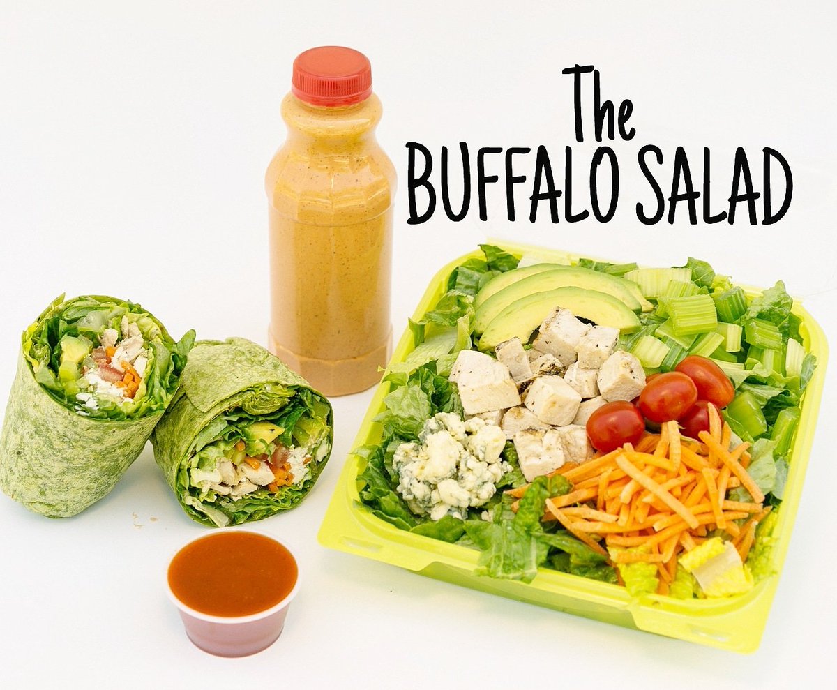 Back by popular demand: The Buffalo Salad
Blue cheese
Carrots
Celery
Avocado
Tomatoes
Romaine lettuce
Your choice of protein

Top it with our Buffalo Ranch Dressing
(we've got extra shots of <a href="/FranksRedHot/">Frank's RedHot</a> if you want to kick up the heat)