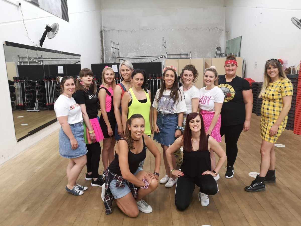 GeorgiaTCC's tweet photo. We swaggered our way through the #Boyband #henparty with Jo and her #hens Great cheesy party girls! #theme #danceparty #bridetobe #Bristol @CheerleadingCo https://t.co/weZBy8KLlX
