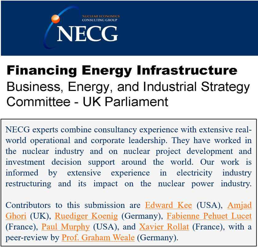 EdwKee's tweet image. NECG Submission to UK Inquiry on Financing Energy Infrastructure - focus on UK government actions to address new nuclear financing challenges  #nucleareconomics

nuclear-economics.com/2019-04-02-nec…