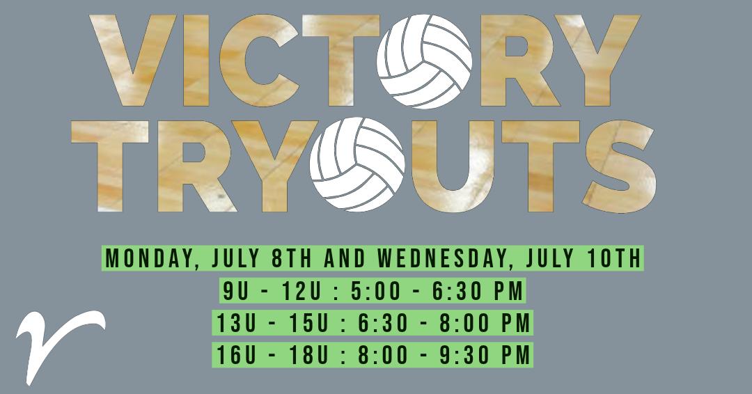 Tryouts continue tonight as we enter our regular evaluation clinics schedule. Clinics for the rest of July are held on Mondays, Wednesdays, and Saturdays. All times can be found on our website or social media. Keep coming out! We would love to see everyone as much as possible!