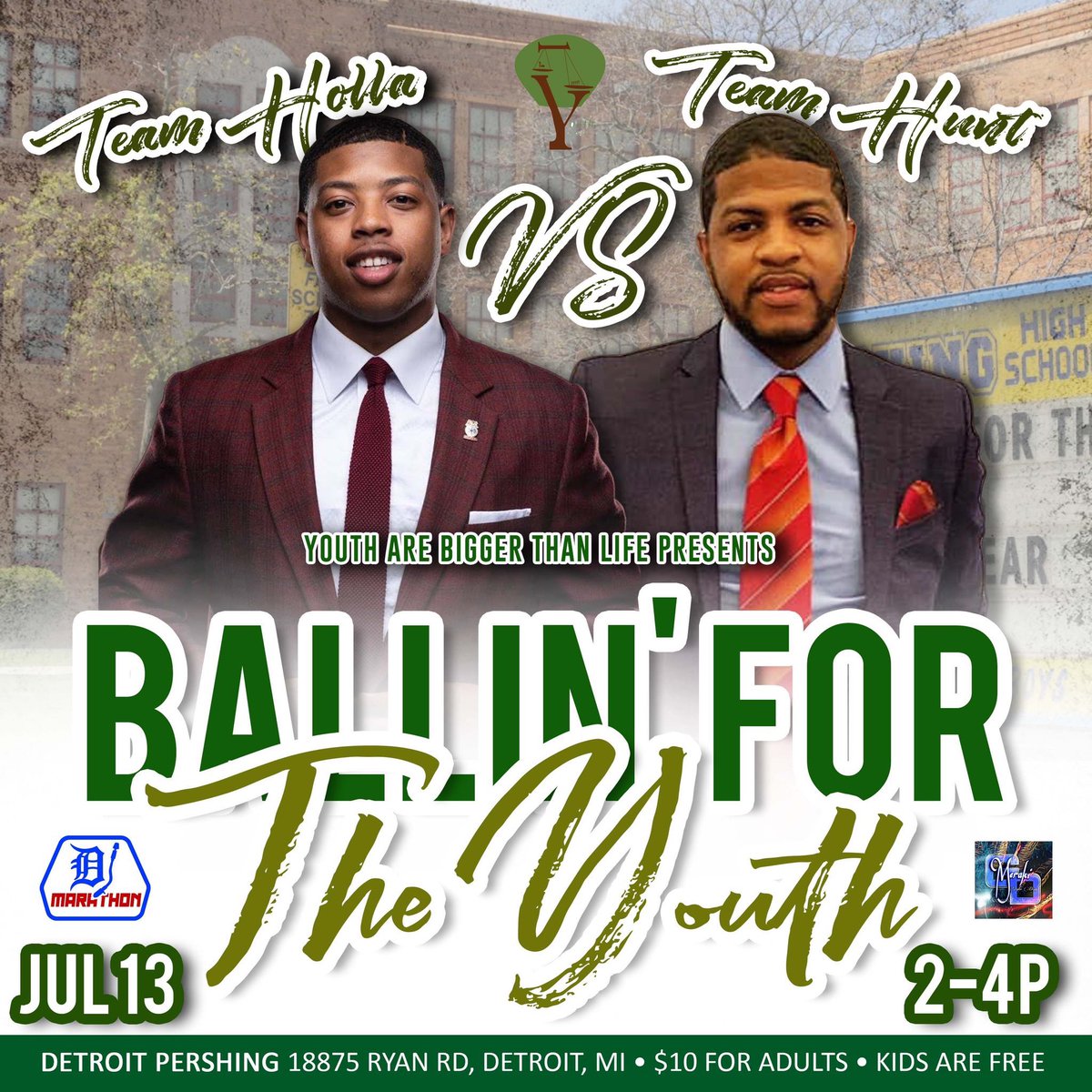 JustCallmeBHunt's tweet photo. This Saturday at Detroit Pershing, I’ll be coaching #TeamHunt against State Rep. @jewelljonesmi’s #TeamHolla for Marvin Skipper’s “Ballin’ For The Youth” charity game. Event begins at 2 p.m. and costs $10. Come support. See me get my Phil Jackson on. https://t.co/2FffUHKT1D