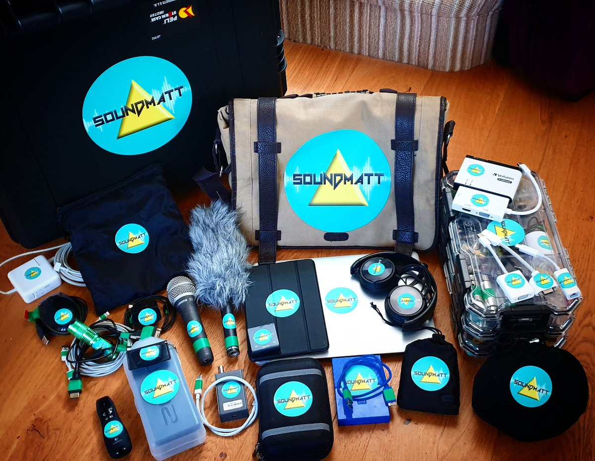 soundmatt73's tweet photo. A rare look at all the #gear I bring with me to make your #film/#album/#event the best!
I may have gone a bit overboard with the labels 😳
.
.
.
#sound #audio #video #sounddesigner #masteringengineer #sounddesign #mastering #webcaster #postsound #livestream #gearporn https://t.co/xCOq322AX4