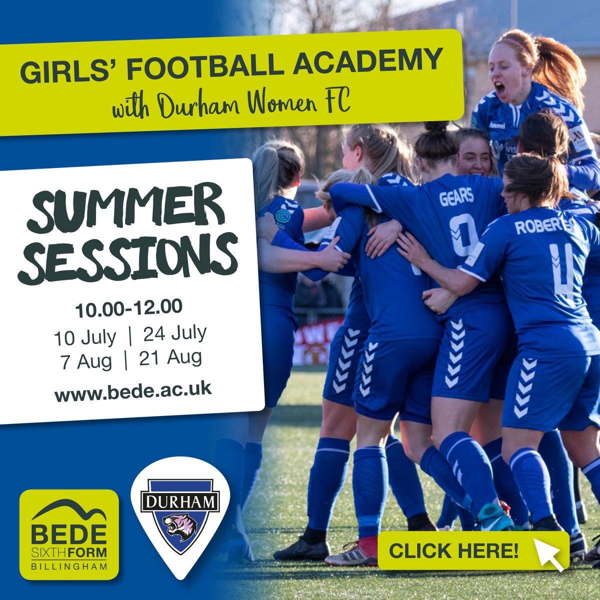 ⚽ Our educational partners @SRCBede are running some Summer Taster Sessions ahead of the launch of our Girls Football Academy next year!

Get involved 👉 tinyurl.com/BedeSummer