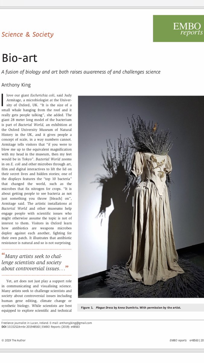 AntonyJKing's tweet photo. Check out the wonderful illustrations in my #Bioart essay in #EMBOreports, exploring how artists are challenging (rather than embellishing) science, @AnnaDumitriu, @daisyginsberg, @OronCatts, #BacterialWorld, #synbio https://t.co/nbaeUHI7I5
