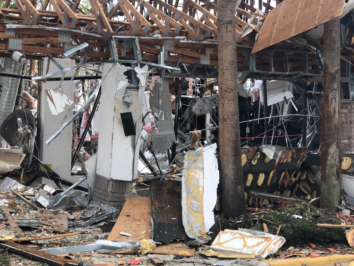 KatrinaBush's tweet photo. PICS :: a closer look at the damage done to Code Ninjas. The owners say damage to their store from the #PlantationExplosion is brutal. The good news is that they were closed at the time...  @wsvn https://t.co/fh3FqcHLNd