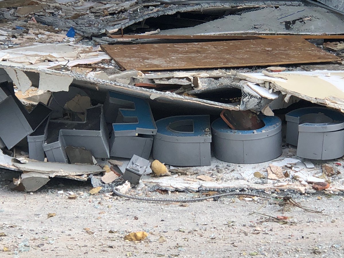 KatrinaBush's tweet photo. PICS :: a closer look at the damage done to Code Ninjas. The owners say damage to their store from the #PlantationExplosion is brutal. The good news is that they were closed at the time...  @wsvn https://t.co/fh3FqcHLNd