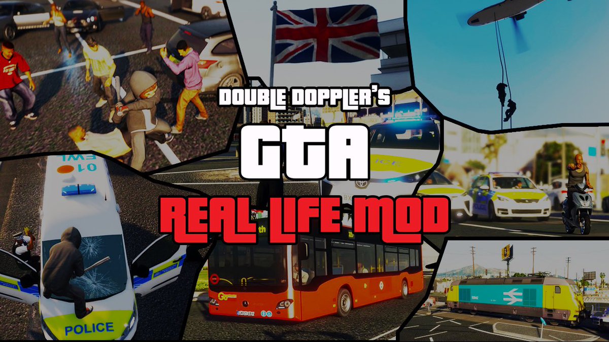 DoubleDoppler's tweet photo. https://t.co/mdHl8Pqyta 
The #RealLifeMod for #GTA5 is BACK! Season 3 premiere - come be the first to watch it! Complete transformation of the game 🇬🇧 https://t.co/E1HEPDWqSQ