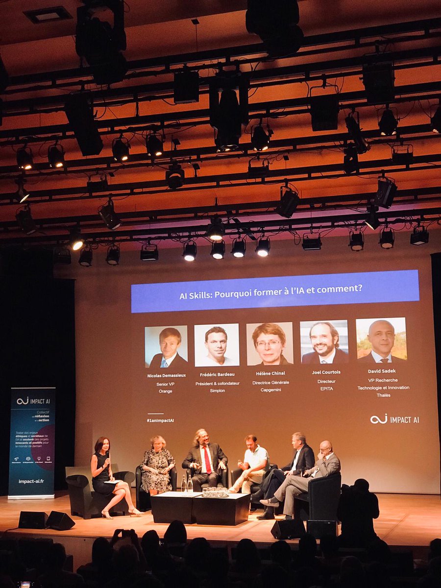 impactaiFrance's tweet photo. On parle des compétences #IA avec @Isabelle_Ryl @fbardeau @ndemassieux @JoelCourtois #AIskills #formationsIA #1anImpactAI https://t.co/6s1IRC2H4c