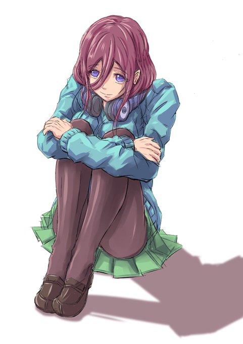 IKHCさんがTwitterに投稿した中野三玖(五等分の花嫁)のイラスト。