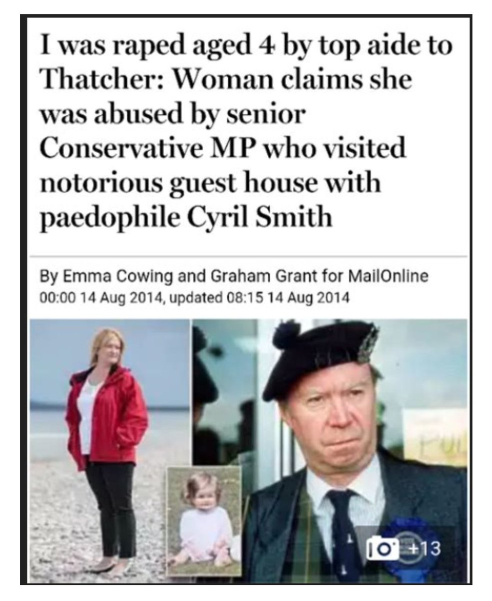 Nicholas Fairbairn, Thatcher protégé, seducer of Esther Rantzen and patron of the Elm Guest House child brothel, was a nasty rapist who defiled the daughter of his close friend Robert Henderson. Fairbairn's daughter Charlotte appears on Epstein's list. https://www.dailymail.co.uk/news/article-2732234/Revealed-The-Full-horrifying-truth-Sir-Nicholas-Fairbairn-paedophile-Margaret-Thatcher-s-side.html
