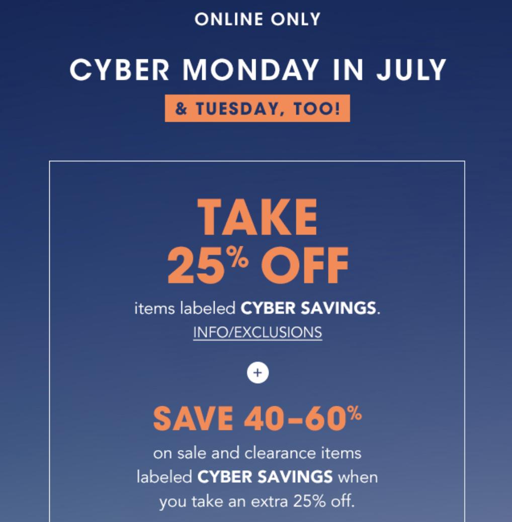 SOLELINKS on Twitter "Ad Cyber Monday in July via Bloomingdales extra 25 off select styles