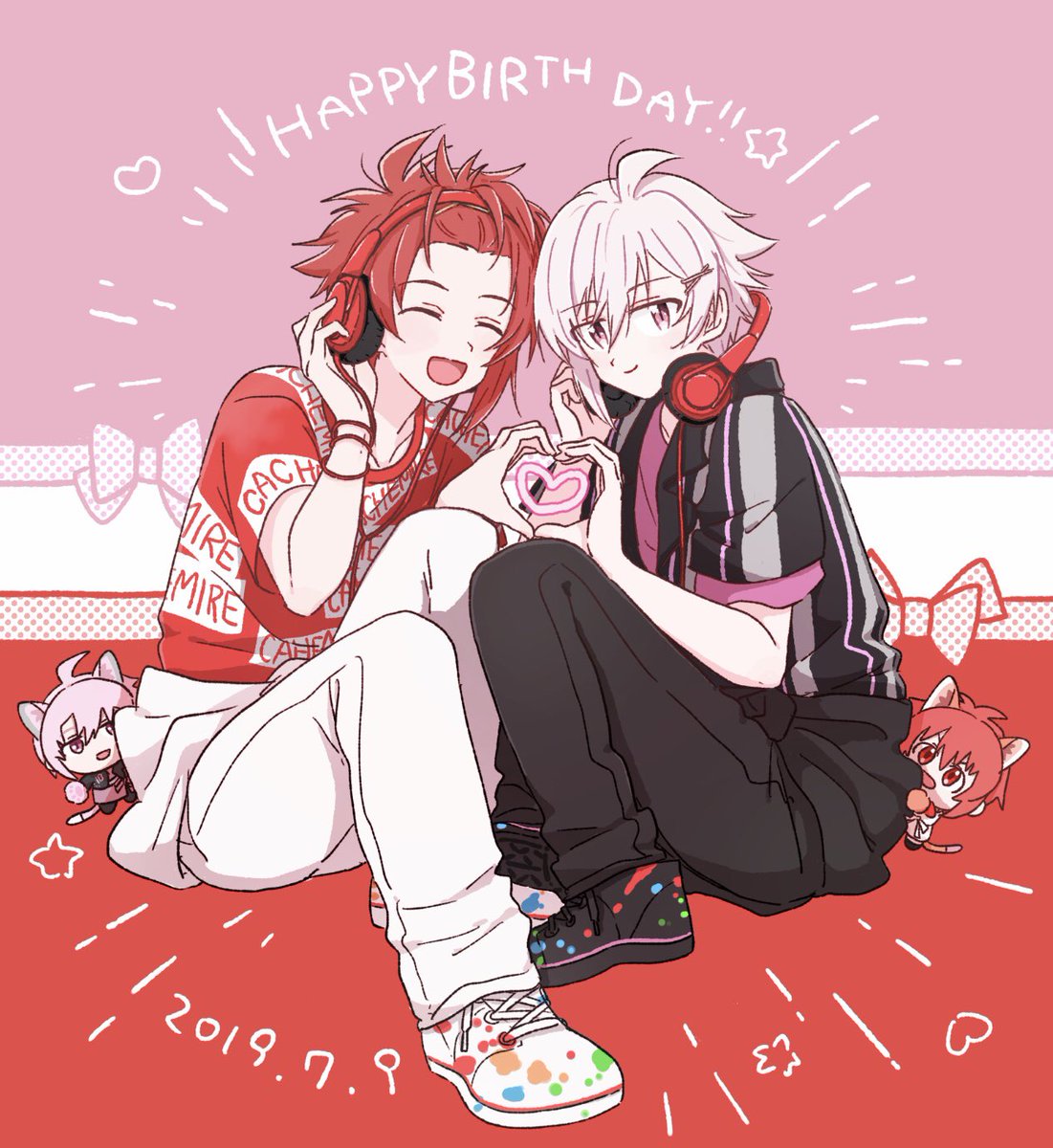 「お誕生日おめでとうございます!!❤️????✨ #七瀬陸生誕祭2019 #九条天」|正月🎍🌷のイラスト