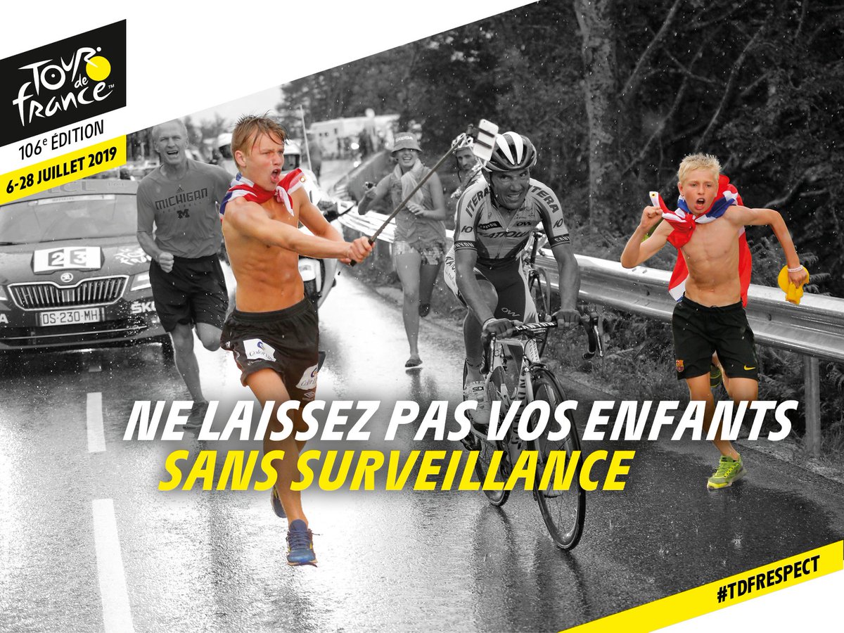 toutelalsace's tweet photo. J-2 avant le passage du @LeTour en #Alsace ! ⚠️Quelques consignes de sécurité s'imposent : 
➡️Ne laissez pas vos enfants sans surveillance 👶👧
➡️Ne laissez pas vos animaux en liberté 🐕
➡️Ne courez pas à côté des coureurs ⛔️🏃‍♂️

#TDF2019 #dnainfos #TDFRESPECT https://t.co/rhHOXf2aB4