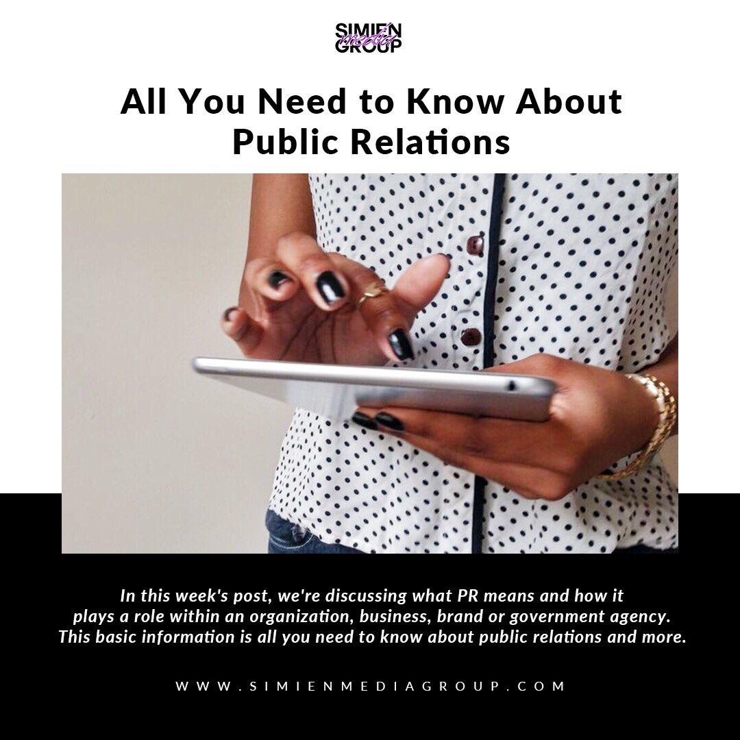Kicking off this week with an all-you-need-to-know guide to PR! Check out our blog post to learn the role PR plays in the communications industry. simienmediagroup.com/all-you-need-t…