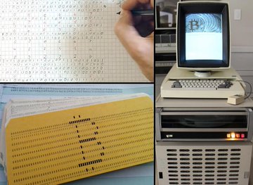 Three of my Bitcoin mining experiments: Mining with pencil and paper. Using an IBM punch card computer. Using a Xerox Alto.