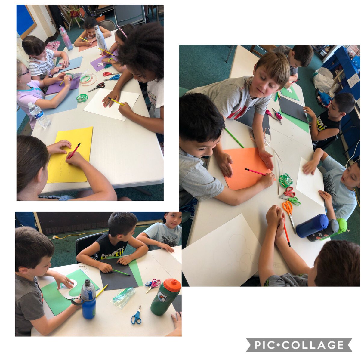 STEMINTHESUMMER's tweet photo. We kicked off #steminthesummer with paper circuits in grade 2. Students will use their knowledge of circuits to create #bristlebots  by the end of the week! #problemsolvers #designing #creating @STEMINTHESUMMER @Bauerenrichment @RoystonsLions https://t.co/RiHugjlkAg