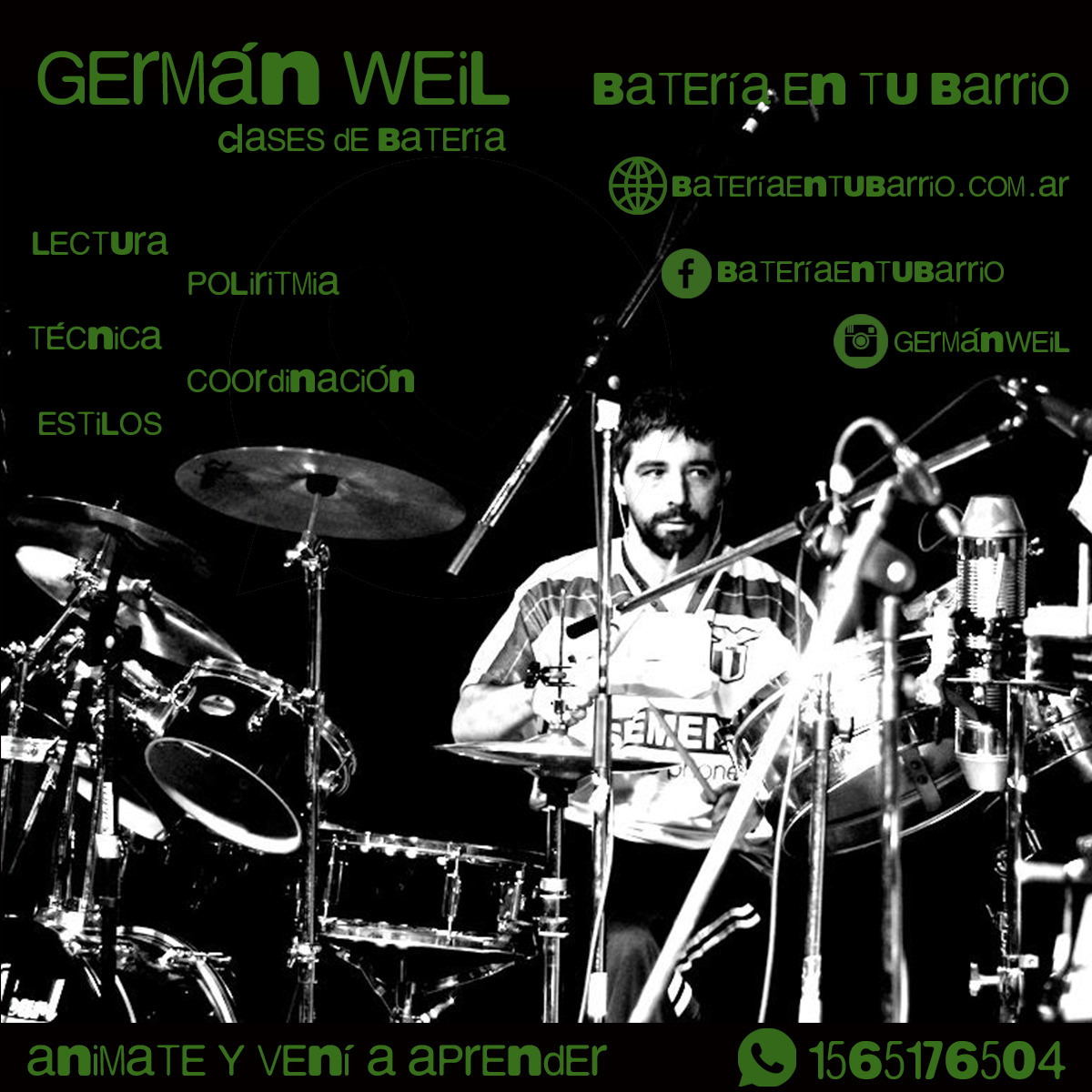 euskir's tweet photo. #MusicMonday
#GermánWeil #BateríaEnTuBarrio #DrumsInYourNeighborhood: #music learning magic
https://t.co/Yy3mB8UjcY
#drummer #drums #drumslessons #music #learning #socialnetworks #creativity
@allsensesartads
#CABA #Caballito #Almagro #Palermo #Flores https://t.co/UqPc5pCcDt