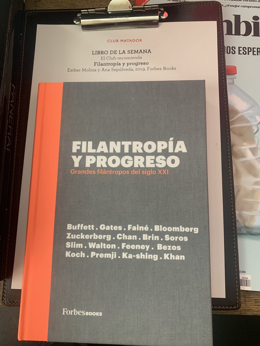 Nuestro primer título de la colección @forbes_es #forbesbooks libro de la semana en el @club_matador Allí también a la venta @spainmediaes “Filantropía y Progreso”