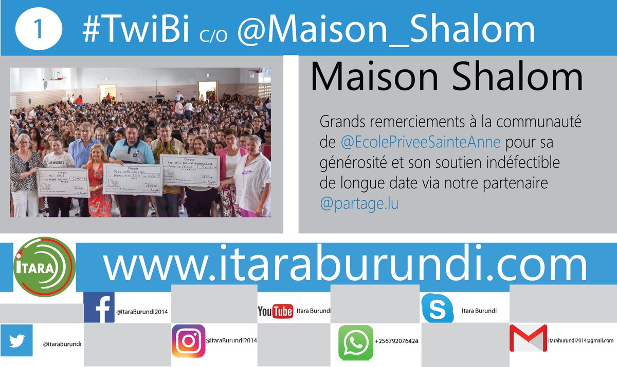 ItaraBurundi's tweet photo. #Burundi #TwiBi N°001 @Maison_Shalom https://t.co/syj1yxmfeD
