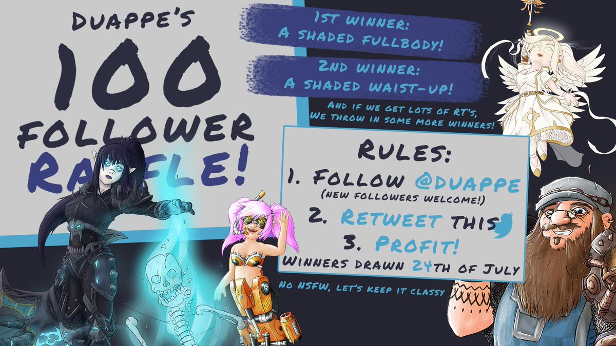 duappe's tweet photo. We're going to do a giveaway! \o/
Simple;
⚙️Must be a follower (new followers welcome ofc!)
⚙️Retweet this (no QRT's, then I can't see em')
More info in the image!
Drawing winners the 24th of July! 
Finally; Thank you all so much for the support! :D #Hype https://t.co/RHjO8UPcjW