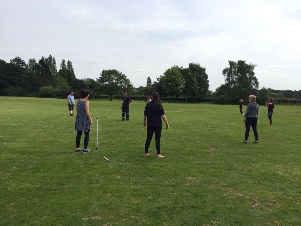 HeatonIha's tweet photo. End of year CPD day! Teach Meet speed-dating and the sharing of the outcomes of our Supported Experiments - then the fun really started with our team building sessions (rounders and tug of war)! #teamcroxteth @CroxtethCampus @MyerscoughColl https://t.co/61xa6sefNK