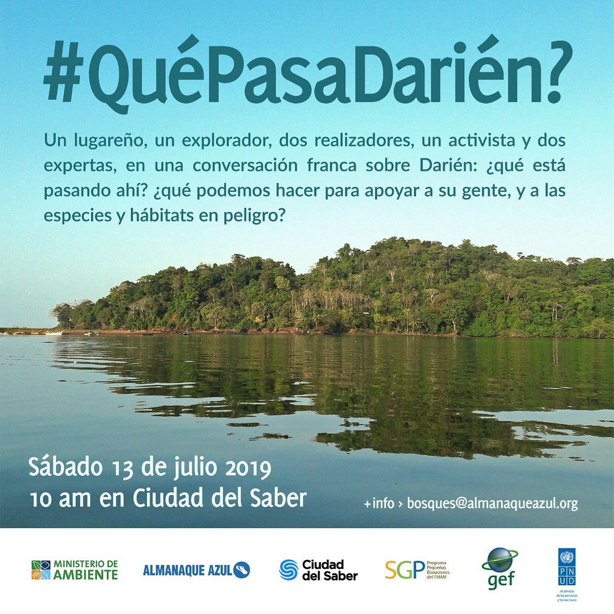 #QuépasaDarién vamos a viajar para el otro lado con historias de artistas, activistas, caminantes y lugareños el 13 de julio a las 10 en Ciudad del Saber!

- con fondos del PPD del GEF y PNUD y apoyo de Miambiente <a href="/pnudpanama/">PNUD Panamá</a> <a href="/miambientepma/">Ministerio de Ambiente de Panamá</a>