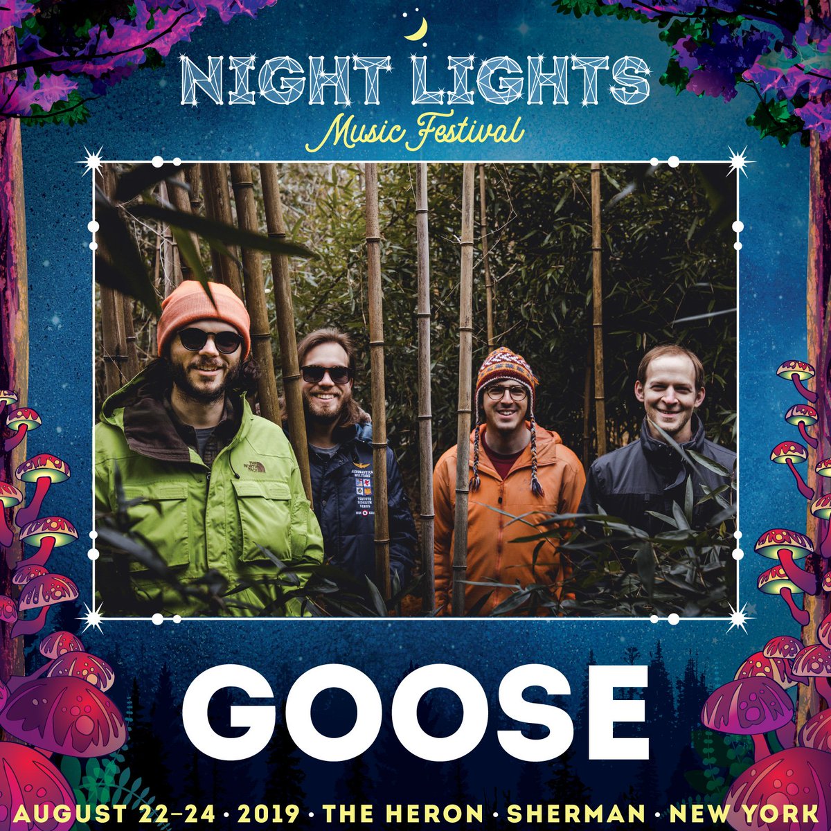 Who's ready to play a little duck, duck <a href="/goosetheband/">Goose</a> at Night Lights 2019?  This CT based quartet's is a mix of funk and contemporary folk, with touches of reggae, jazz, blues, and rock.

For more details on Goose, Night Lights 2019 and tickets visit bit.ly/NLMF2019Tix