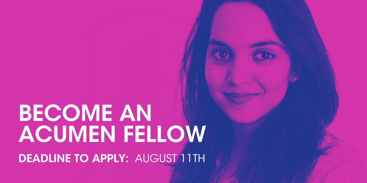 Acumen's tweet photo. Hey leaders in...
#Bangladesh
#Colombia
#EastAfrica
#India
#Malaysia
#WestAfrica
Applications are open for 2020 Acumen Fellows!
https://t.co/mgTBuyQv75 https://t.co/VpNRXuOvVB