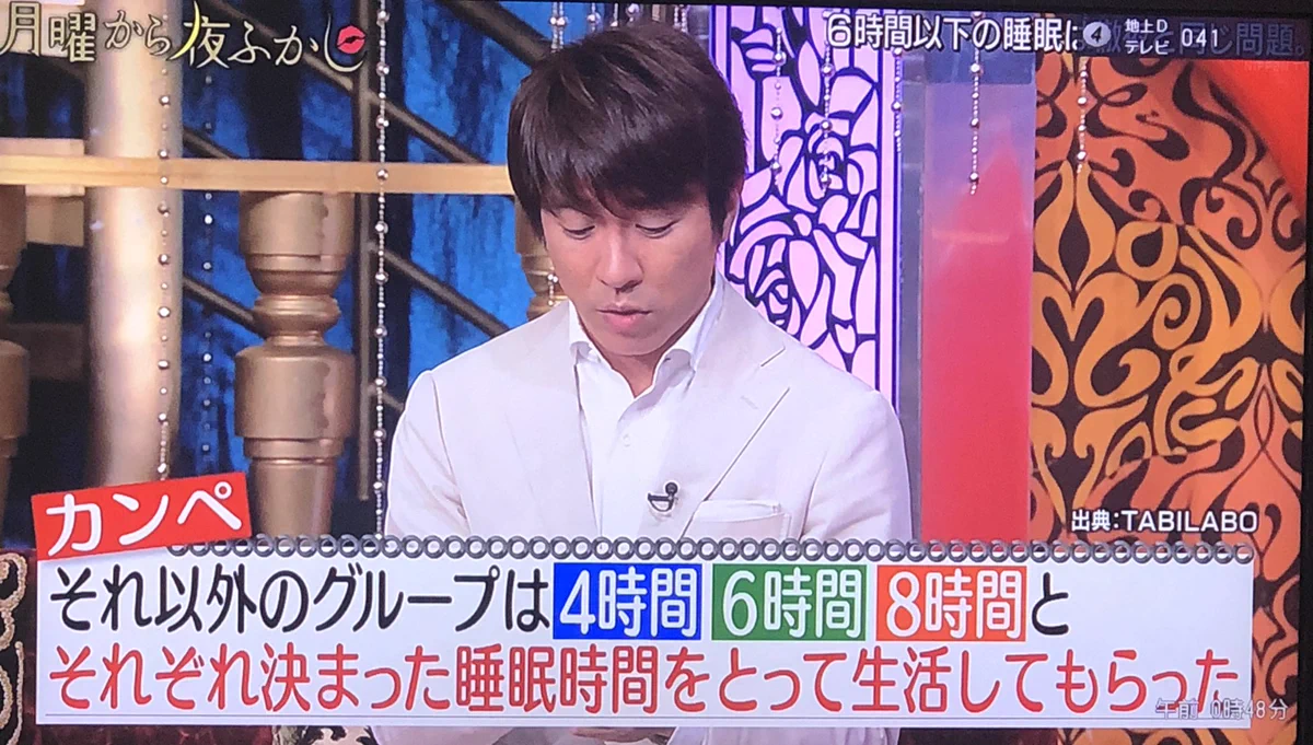 6時間以内の睡眠は徹夜と同じ…。身体のためには良質な睡眠が大事です。