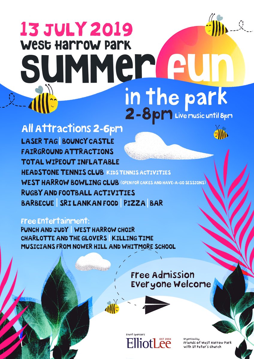 Summer Fun in the Park 2019 is only 5 days away... no time to tell you about the fabulous FREE tennis, bowling, and rugby activities on offer, or the wonderful FREE entertainment all day and on into the night, including musicians from Nower Hill and Whitmore Schools, and more!