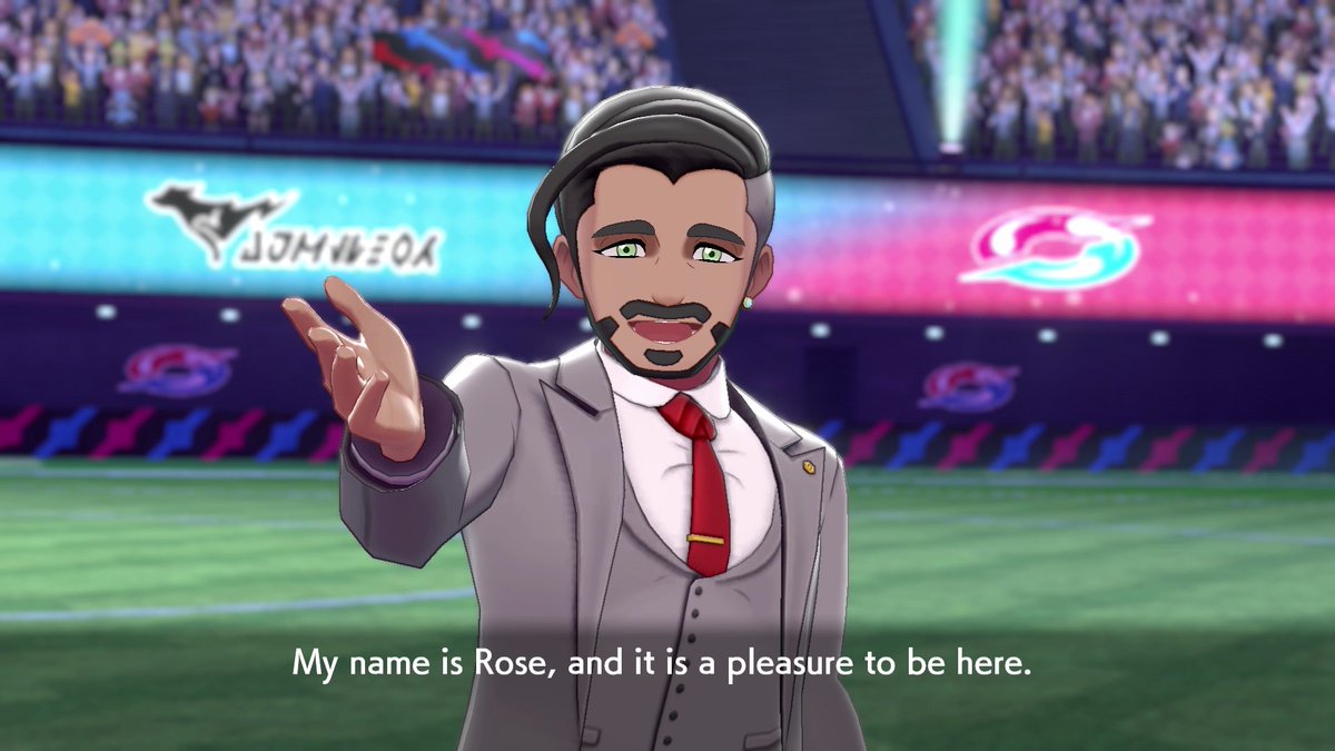 Chairman Rose leads the Galar Pokémon League and is the president of a large business conglomerate. He made the Galar Pokémon League world-famous by implementing Gym Battles with the Dynamax phenomenon! #PokemonSwordShield