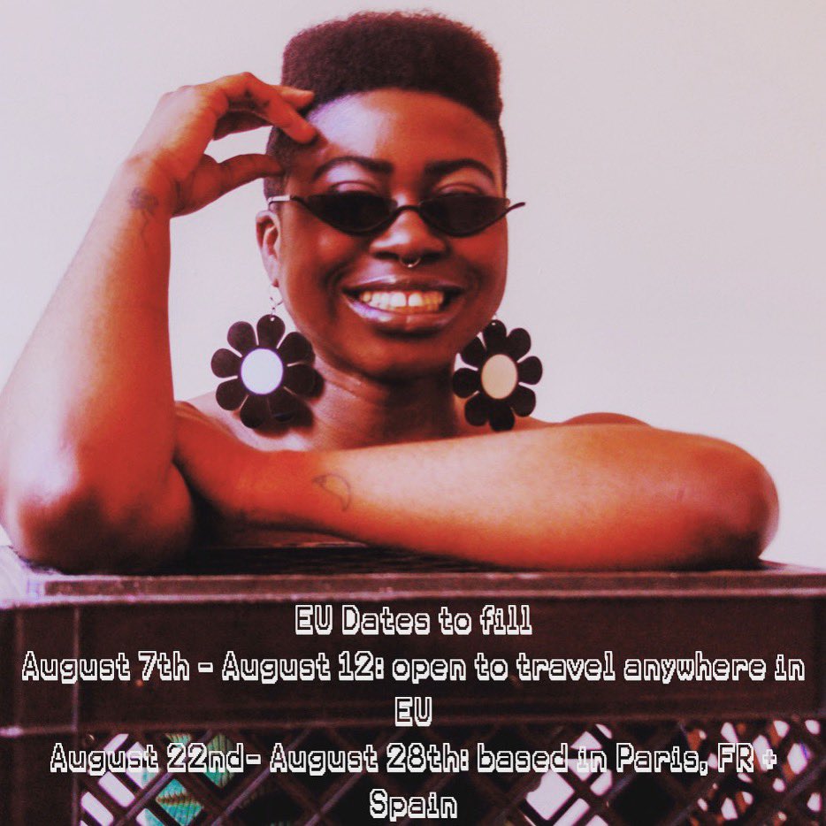Dare to Dream beyond borders: 
I still have a few open dates on my European tour in August 2019!! 
A retweet would help immensely 🖤  👀 🎶💓🌍