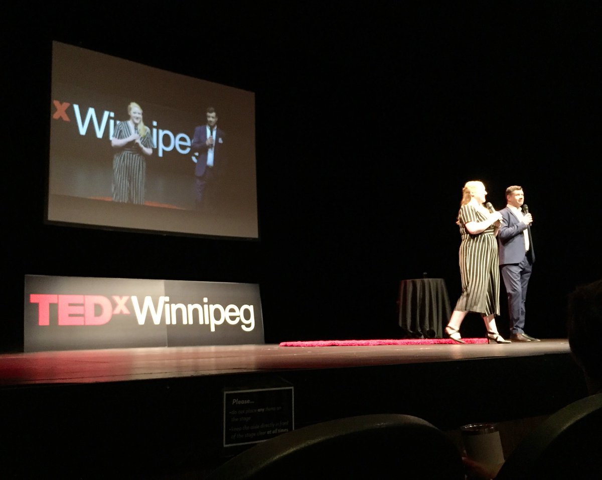 🙌🙌🙌 @stephenandcaity for your smooth-talking transitions between speakers!! Serious and light-hearted, funny and relevant... you’ve nailed the roles of emcees 👌<a href="/TEDxWinnipeg/">TEDxWinnipeg</a> #TedxWinnipeg #TEDxWpg2019
