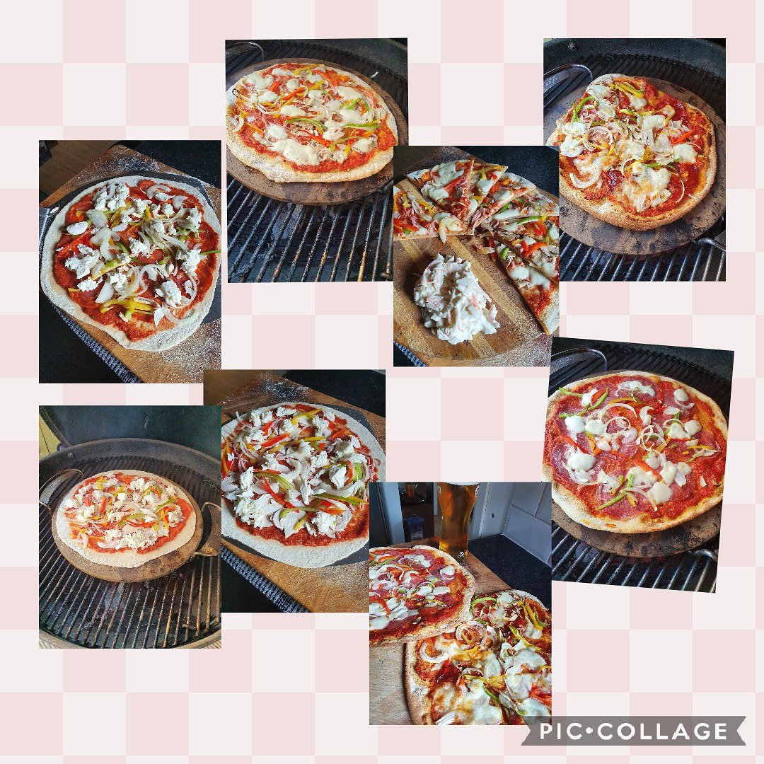 Sun is out,
Selection of pizza and beer #weberbriquettes #weberaccesories #bbqfun #backyardbbq #freshdough #sunnyevening #coldbeers #guinnessbeer #bbqlife