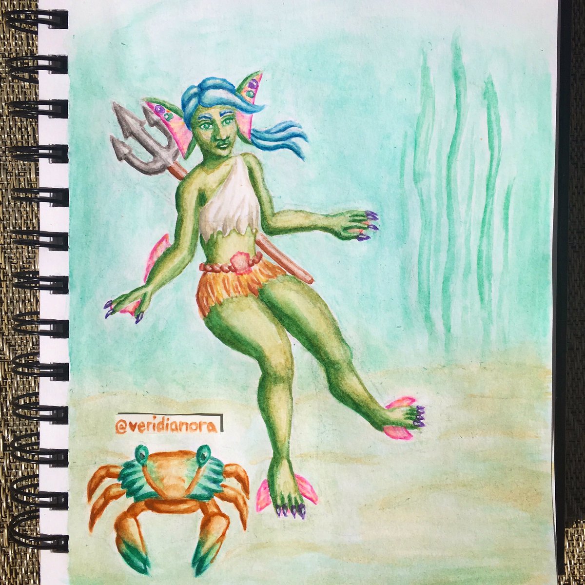 veridianora's tweet photo. Since 8.2 is here and we’re getting to know gilblins better, here’s my girl. She likes seaglass jewelry and arthropods #warcraftart #goblin #gilgoblin #gilblin #nazjatar #riseofazshara #watercolor #traditionalart #warcraft #kezan #worldofwarcraft #characterdesign #survivalhunter https://t.co/XvdnVK3e57