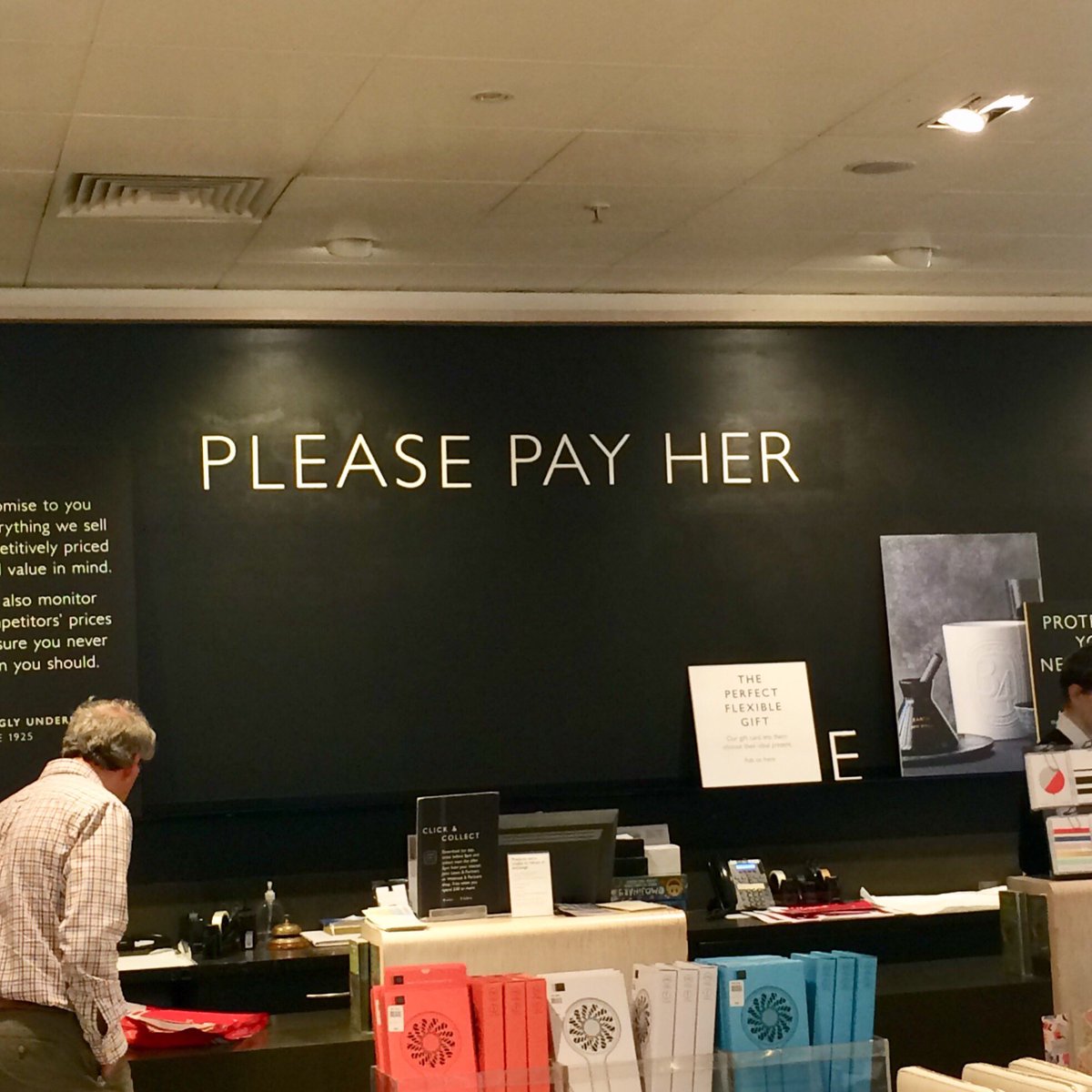 AnneMarie_NG's tweet photo. Love it when John Lewis in Kingston Upon Thames doesn’t hold back when someone’s not getting paid #pleasepayher #equalpay #equalrights #johnlewis #departmentstore https://t.co/uz2cPAgjv6