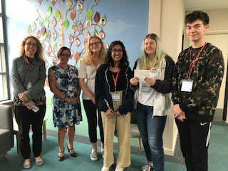 meltonrotary's tweet photo. The @MeltonValeP16 #RotaryInteract group with their teacher, Claire Preston, handing over a cheque for £750 towards their Eye Gaze project for @BirchSchool https://t.co/fBuwJilTVs