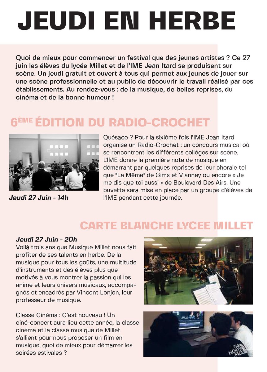 VilleCherbourg's tweet photo. Aujourd'hui, coup d'envoi du festival @LesArtzimutes. Pour lancer cette 20e édition, place aux jeunes avec une carte blanche aux élèves du Lycée Millet et de l'IME Jean Itard. Rdv dès 14h sur la plage verte @CherbourgEnCot ! Gratuit.
👉 https://t.co/d2NPeBG6lu
#ArtZi20 https://t.co/bHZ56cYvos