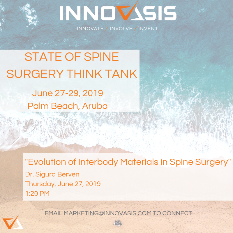 innovasis's tweet photo. Join us at STEGO in Aruba June 27-29. Learn more about our #HAPEEK products, data registry, and hear from Dr. Sigurd Berven about his clinical experience using #HAPEEK. https://t.co/yBf7S8McIZ