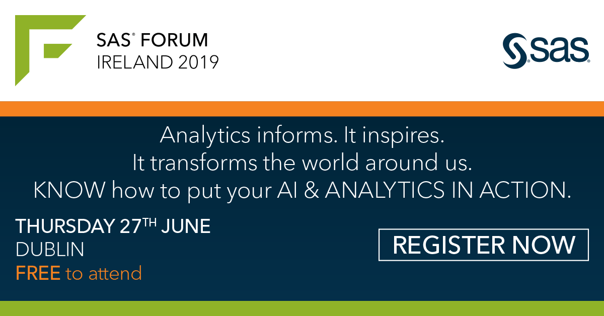 SASsoftwareUKI's tweet photo. After an amazing day at #SASForumUK, we're heading to Dublin next for #SASForumIE! There's even more to learn and explore and we'll have a talk from technology evangelist Clare Dillon! Let us know if you're coming along https://t.co/MiJJeRjeJI