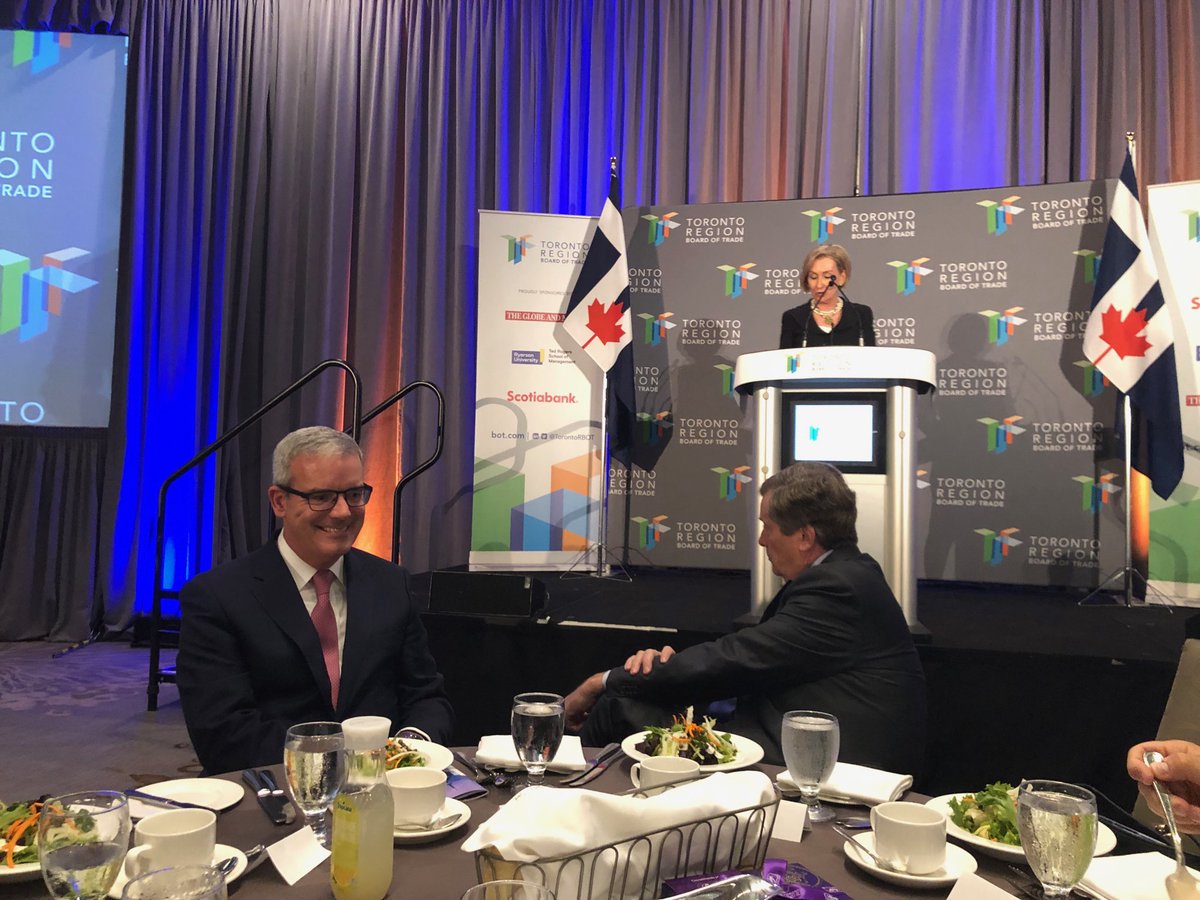 Annual luncheon begins ⁦<a href="/TorontoRBOT/">Toronto Region Board of Trade</a>⁩ with ⁦<a href="/desilvajanet/">Jan De Silva</a>⁩ and ⁦<a href="/JohnTory/">John Tory</a>⁩